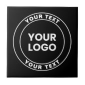 Your Uploaded Logo + Bold Circular Text  Tegeltje (Voorkant)