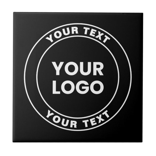 Your Uploaded Logo + Bold Circular Text Tegeltje (Voorkant)
