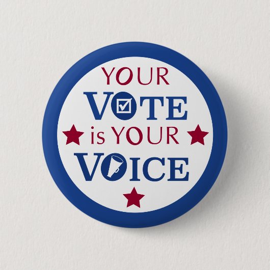 Your Vote is Your Voice Ronde Button 5,7 Cm (Voorkant)
