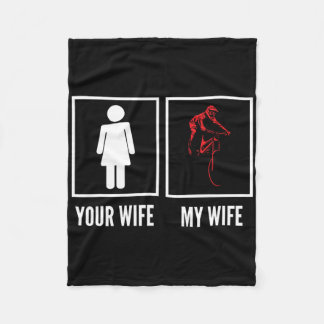 Your Wife My Wife Biker Cyclist Mountain Biking  Fleece Deken