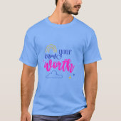 Your Wow Worth Back Down NVR Basic Dark T-Shirt (Voorkant)