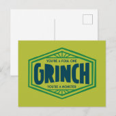 You're a Foul One Grinch Briefkaart (Voorkant / Achterkant)