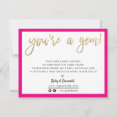 YOU'RE A GEM modern bedankt gouden glitter script (Voorkant)