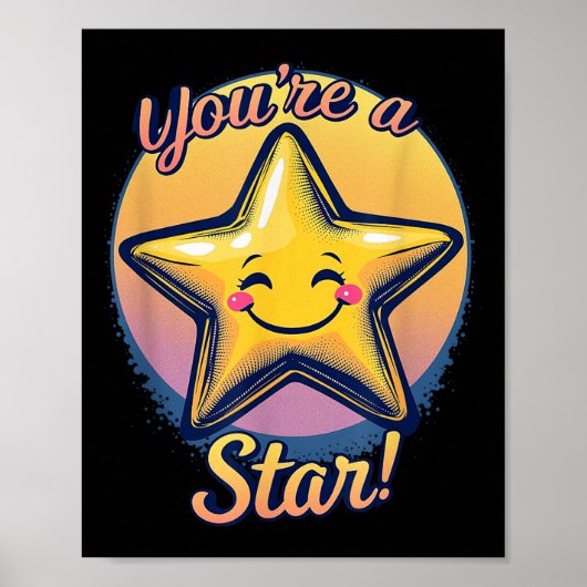 You're A Star Compliment Day Motivational Design Poster (Voorkant)