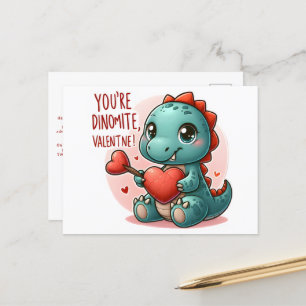 Youre Dinomite Valentijn Schattigee Dinosaur Liefd Briefkaart