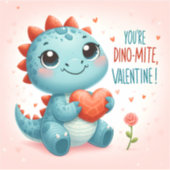 Youre Dinomite Valentijn Schattigee Dinosaur Liefd Sticker (Voorkant)