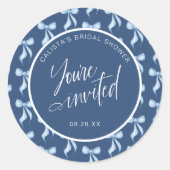 You're Invited Bow Bridal Shower Envelope Seals Ronde Sticker (Voorkant)