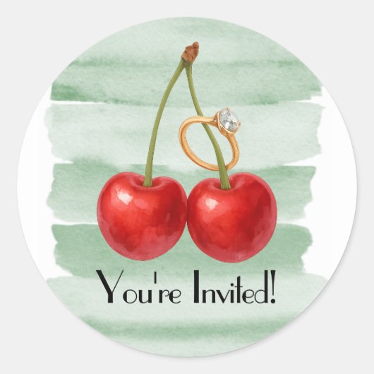 You're Invited Cherries - Envelope Sticker (Voorkant)