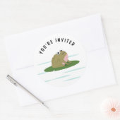 "You're Invited" voor Toad Frog Ronde Sticker (Envelop)