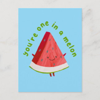 Your'e One in a Melon Cute Funny Watermelon Pun Briefkaart