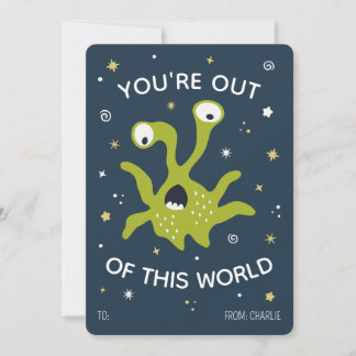 You're out of this world classroom valentines card feestdagenkaart