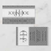 YourJobTitle Monogram Blue Marble Classic White Visitekaartje (Voorkant / Achterkant)