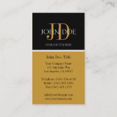 YourJobTitle Monogram zwart/geel goud Visitekaartje (Achterkant)