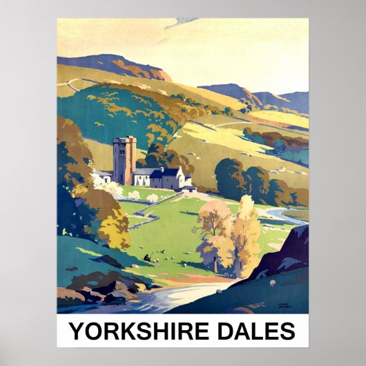 Yourkshire Dales landscape, vintage trip Poster (Voorkant)