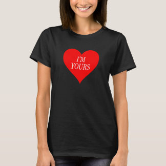 YOURS AF VALENTINE'S SAYING DECORATIONS LADIES WOM T-SHIRT
