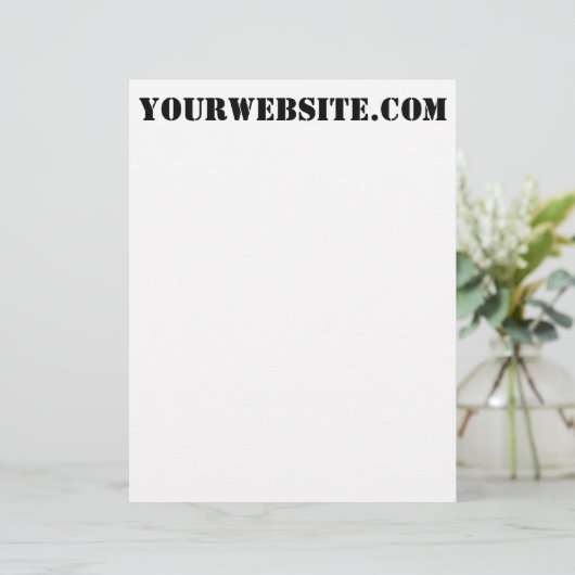 YourWebSite.com Custom Briefhoofd (Staand voorkant)