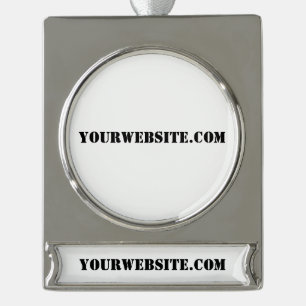 YourWebSite.com Verzilverd Banner Ornament