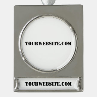 YourWebSite.com Verzilverd Banner Ornament