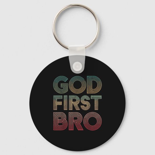 Youth Boy God First Bro Funny Christian God Brothe Sleutelhanger (Voorkant)