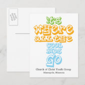 Youth Group Church Chrisitan Carte postale Invitat (Devant / Derrière)