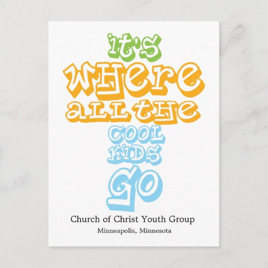 Youth Group Church Chrisitan Carte postale Invitat (Devant)