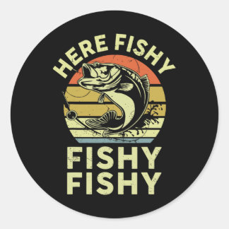 Youth Here-fishy Shirt Kinder Peuter Mannen Funny  Ronde Sticker