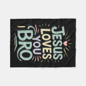 Youth Jesus Love You Bro Funny Christian God Son B Fleece Deken (Voorkant (Horizontaal))