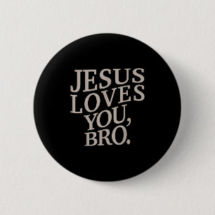 Youth Jesus Loves You Bro Funny Christian Boy Kids Ronde Button 5,7 Cm