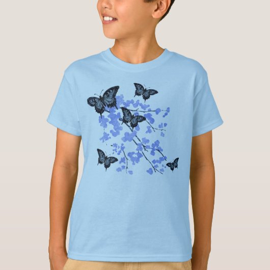 Youths Blue Butterfly T-Shirt (Voorkant)