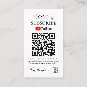 Youtube Abonneer QR-code Visitekaartje