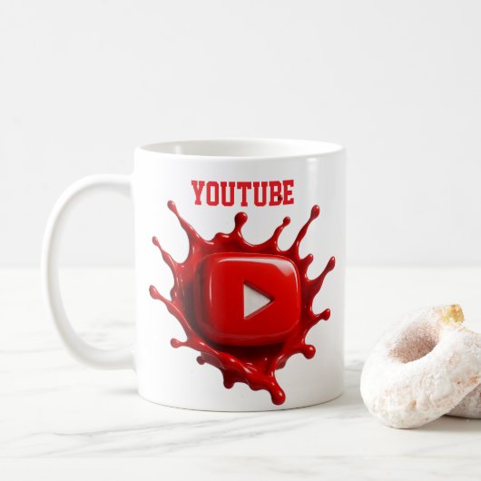 YouTube-beeldstijl mok (Met donut)