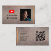 YOUTUBE Channel Advertisement QR Code Foto Visitekaartje (Voorkant / Achterkant)