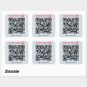 YouTube Connect Met Amerikaanse QR Code Soft Navy Vierkante Sticker (Vel)