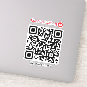 YouTube Connect Met Ons QR Code Wit Sticker