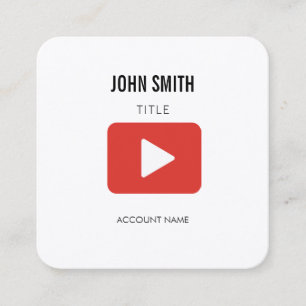 Youtube Icon Logo Video Editor PROFIEL Promotie Vierkante Visitekaartje