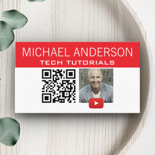 YouTube-kanaal logo en QR-code   Moderne YouTuber Visitekaartje
