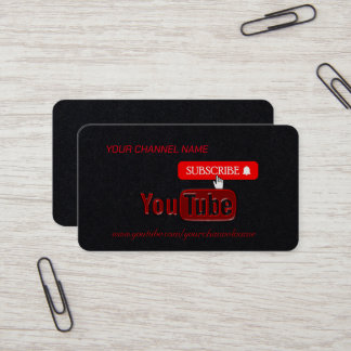  YouTube-kanaal, Youtuber  Visitekaartje