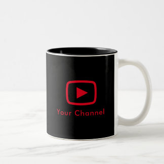 YouTube Kanaalnaam Aangepast Zwart Tweekleurige Koffiemok