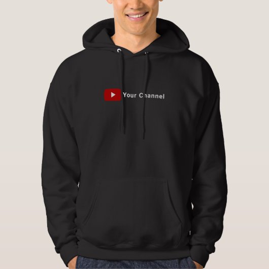 YouTube Kanaalnaam Custom Zwart T-shirt (Voorkant)