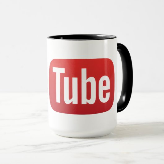 YouTube Logo Style Personalized Coffee Mug (Devant droit)