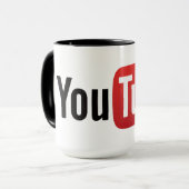 YouTube Logo Style Personalized Coffee Mug (Devant gauche)