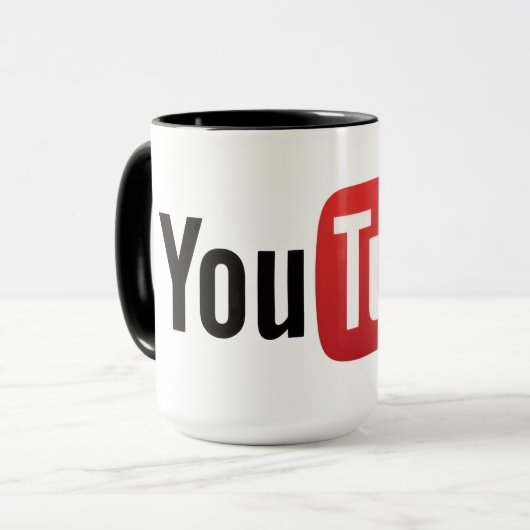 YouTube Logo Style Personalized Coffee Mug (Devant gauche)