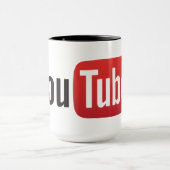 YouTube Logo Style Personalized Coffee Mug Mok (Midden)