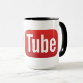 YouTube Logo Style Personalized Coffee Mug Mok (Voorkant rechts)
