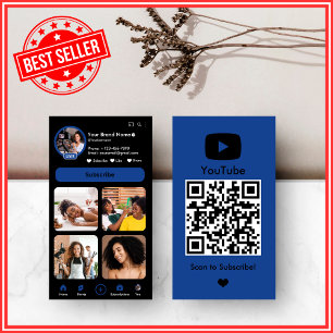 YouTube Navy Invloedrijk Blogger Maker QR Code Visitekaartje