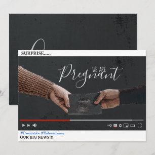 YouTube-themaaankondigingskaart voor zwangerschap Kaart