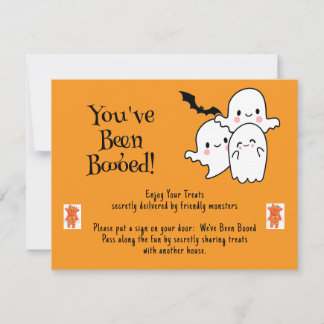 You've Been Booed We've Been Booed Cute Halloween Feestdagenkaart