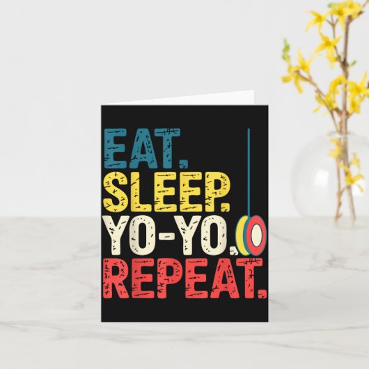 Yoyo Player Yo-yo Enthusiast Kaart (Gele Bloem)