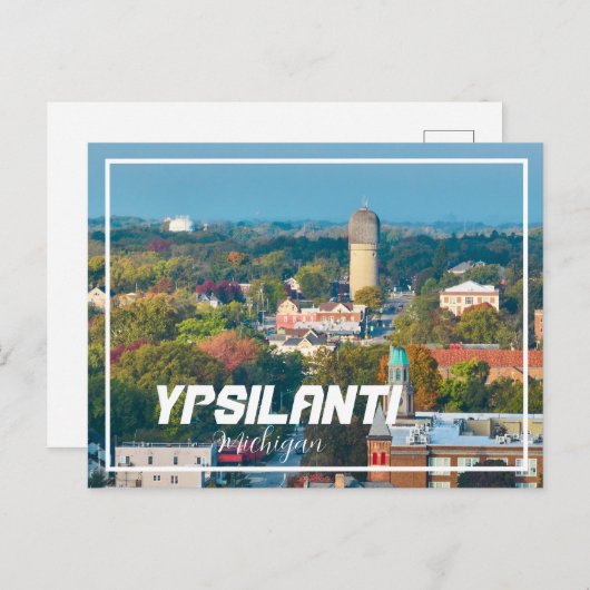 Ypsilanti Michigan Aerial City Uitzicht Briefkaart (Voorkant / Achterkant)