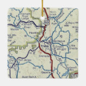 Yreka CA  Map Keramisch Ornament (Achterkant)